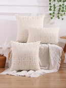 Axyaa Modern Embroidery Detail Cushion Cover, Home Decor Throw Pillow Case