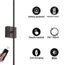 Axyaa LED Line Wall Sconces with Remote Control - Dimmable Decor Light