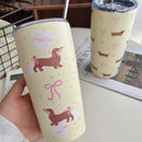 Axyaa 550ml Stainless Steel Thermal Tumbler with Straw - Kawaii Design