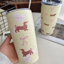 Axyaa Kawaii 550ml Stainless Steel Thermal Tumbler with Straw - Cute Insulated Cup