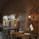 Axyaa Wood Rudder Wall Lamp: Retro Industrial Vintage Design for Restaurant, Cafe, Bedroom