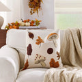 Axyaa Embroidered Maple Leaf Throw Pillowcases in 30x50/45x45cm Sizes