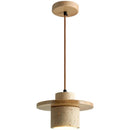 Axyaa Yellow Travertine Hanging Line Lamp | Wabi Sabi Style Bedroom Pendant Light