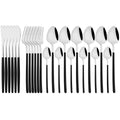 Gold Stainless Steel Cutlery Set by Axyaa - 24Pcs Western Tableware Flatware