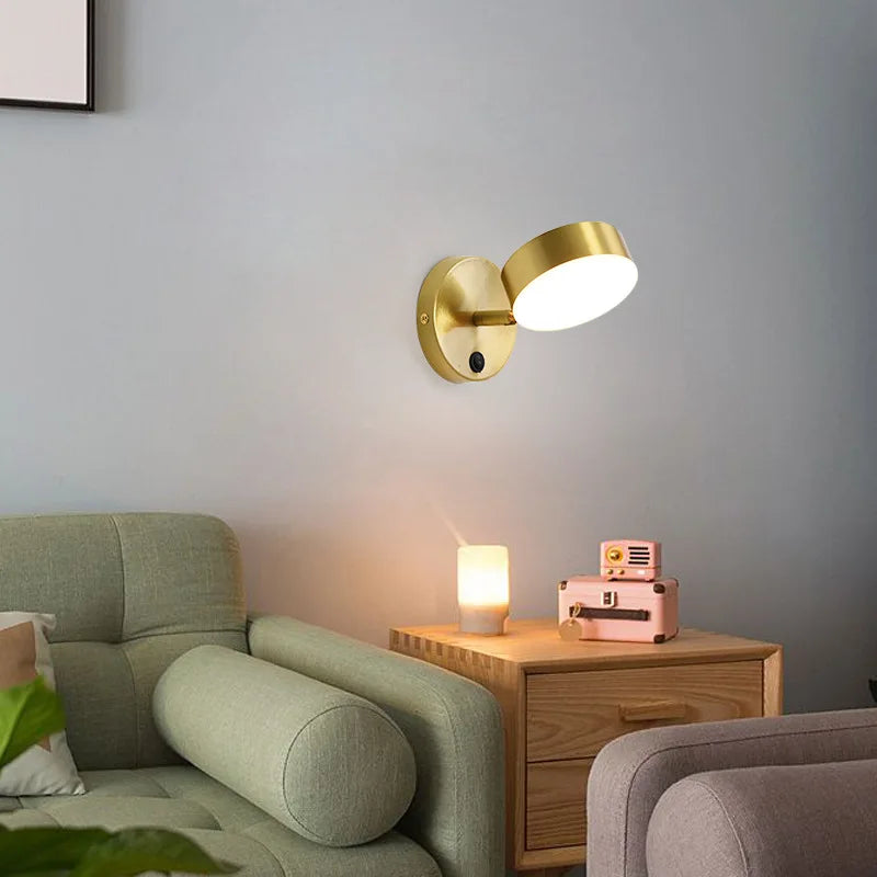 Axyaa Nordic Golden LED Wall Lamp for Bedroom Mirror and Staircase
