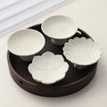 Axyaa White Ceramic Lace Fruit Plate Set