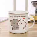 Axyaa Cute Animal Enamel Cup Breakfast Mug Set