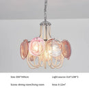 Axyaa Pink Glass Pearl Chandelier - Murano Style Vintage Living Room Light