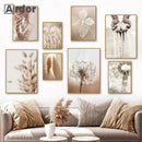 Axyaa Dandelion Reed Canvas Print Nordic Wall Art for Home Decor