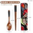 Axyaa Wooden Cutlery Set with Bag - Portable Chopsticks, Spoon & Cloth Set