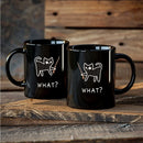 Axyaa Ceramic Cat Coffee Mug 11oz Black - Funny Cat Milk Tea Cup Beer Cup