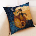 Axyaa Peacock Oil Painting Cushion Cover 45x45cm Nordic Style Linen Sofa Pillow