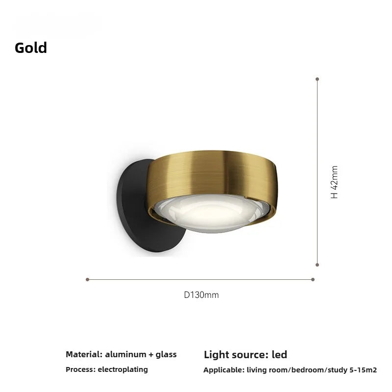 Axyaa Nordic LED Wall Lamp for Bedside Hallway Living Room - Round Design