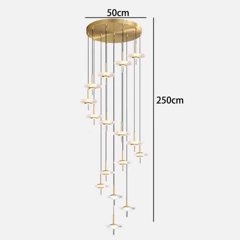 Axyaa Nordic Stair Chandelier Pendant Lights for Living Room and Dining Room