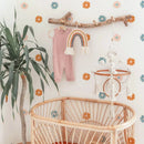 Axyaa Daisy Floral Wall Stickers: Kids Room & Living Room Cartoon Flowers Decals