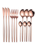 Axyaa 12pc Stainless Steel Cutlery Set - Knife, Fork, Spoon
