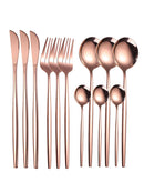 Axyaa 12pc Stainless Steel Cutlery Set - Knife, Fork, Spoon