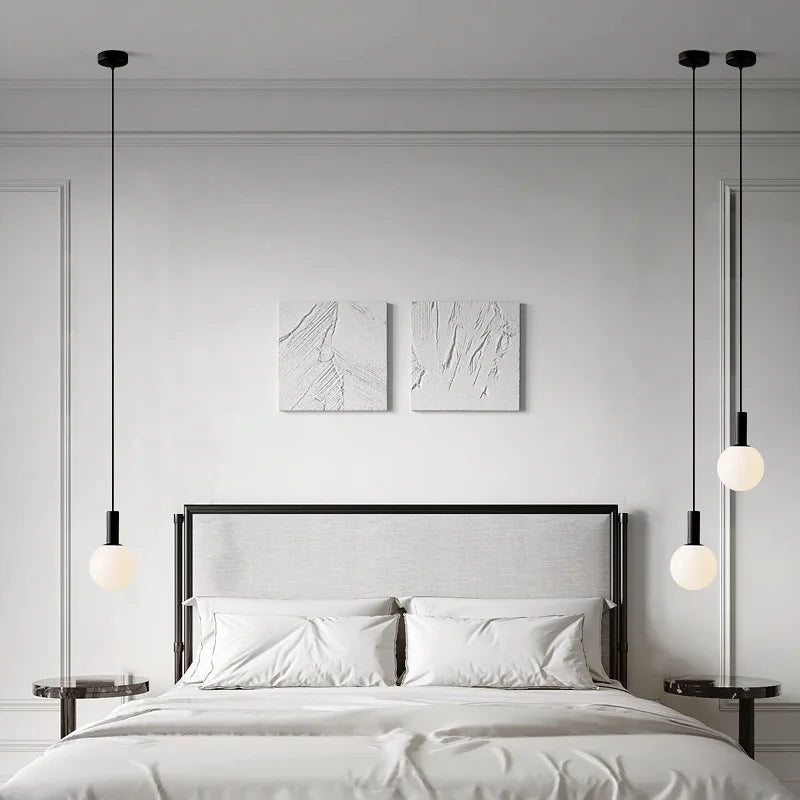 Axyaa Nordic Design Black White Pendant Lights - Modern Minimalist Wall Lamp with LED G9 Bulb