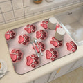 Axyaa 3D Visual Effect Drain Mat - Absorbent, Non-Slip, Anti-Mildew Kitchen Tableware Mat