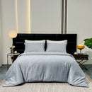 Luxurious Stain Duvet Cover Set - Silky Solid Color & Jacquard Quilt Cover - Axyaa Queen Bedlinens