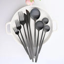 Axyaa Mini Teaspoon Set in Black Rose Gold Stainless Steel