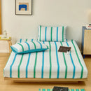 Axyaa Cotton Fitted Sheet, Fashion Stripe Bed Linens, Skin-Friendly, 180*200*30cm