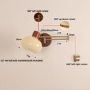 Axyaa Walnut Wood LED Wall Sconce with Pull Chain Switch, Nordic Art Stair Light