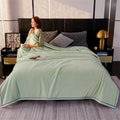 Axyaa Green Flannel Blanket, Soft Fleece Bed Cover, 70*100cm Full Bedspread