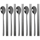 Axyaa Black Gold Stainless Steel Cutlery Set - 10Pcs Luxury Korean Tableware