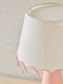 Memphis Ceramic Table Lamp with Nordic Fabric Shade for Bedroom, Living Room - Axyaa