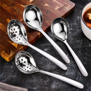 Axyaa Stainless Steel Soup Ladle Serving Colander with Long Handle