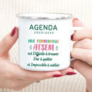 Enamel French Printed Coffee Cup with Handle - Best Thanks Gift for Atsem by Axyaa