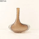 Axyaa Brown Glass Small Mouth Vase Home Decor Dried Flower Arrangement