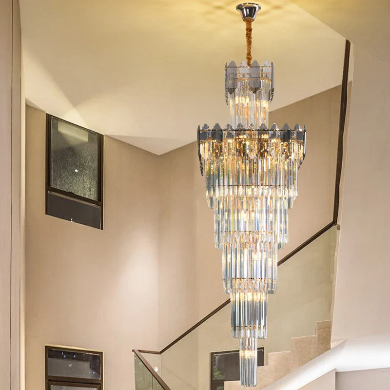 Axyaa Crystal Chandelier: Elegant Light Fixture for Luxe Spaces