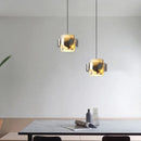 Axyaa Marble Gray Glass Pendant Light Adjustable Chandelier for Dining Room