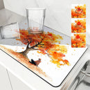 Axyaa Autumn Maple Watercolor Drying Mat