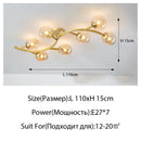 Axyaa Modern Glass LED Ceiling Lights Gold/Black Metal Lamps for Home Decor
