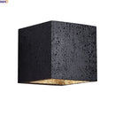 Axyaa Black Travertine Stone LED Wall Lamp - Unique Wabi Sabi Art Design
