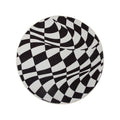 Axyaa Blue Round Plaid Rug: Plush Living Room Carpet, Non-slip Soft Mat
