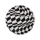 Axyaa Blue Round Plaid Rug: Plush Living Room Carpet, Non-slip Soft Mat