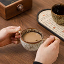 Axyaa Ceramic Teacups Set of 4 Cozy Coffee Mugs Retro Style Dining Drinkware