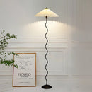 Axyaa Pleated Fabric LED Floor Lamp for Modern Living Room Decor