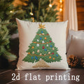 Axyaa Christmas Tree Pattern Pillow Covers for Sofa, Bedroom, Car - Rectangular Cushion