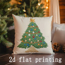 Axyaa Christmas Tree Pattern Pillow Covers for Sofa, Bedroom, Car - Rectangular Cushion
