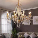 Axyaa Crystal Pearl Chandelier LED Pendant Lights Luxury Villa Decor