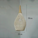 Axyaa Rattan Pendant Lamps: Vintage Handmade LED Chandelier for Kitchen Island Dining Room