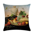 Axyaa Retro Oil Painting Linen Cushion Cover for Home Decor