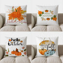 Axyaa Autumn Pumpkin & Floral Throw Pillow Cover for Sofa, Bedroom, Car
