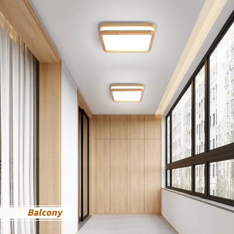 Axyaa Ultra-thin LED Wooden Ceiling Light Living Bedroom Modern Acrylic Fixture