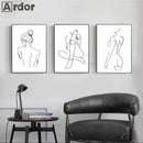 Axyaa Abstract Nude Woman Canvas Poster Sexy Bedroom Decor Prints